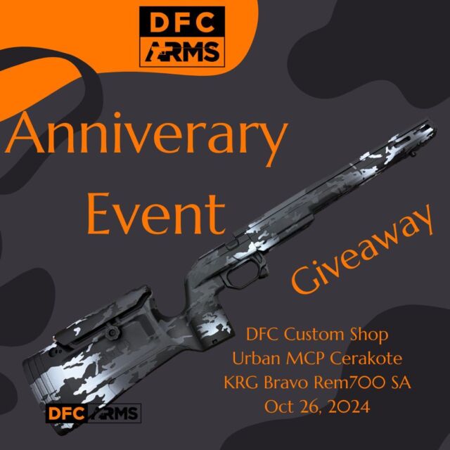 A few days left on our big 2yr anniversary event giveaway.  Get your entries and win this DFC Custom KRG Bravo Stock.100 Mary Lynn Drive STE 12
Georgetown KY 40324
http://dfcarms.com
502-501-4200
#GeorgetownKY #Cerakote #Kentucky #LetsGoShooting #ShareShooting